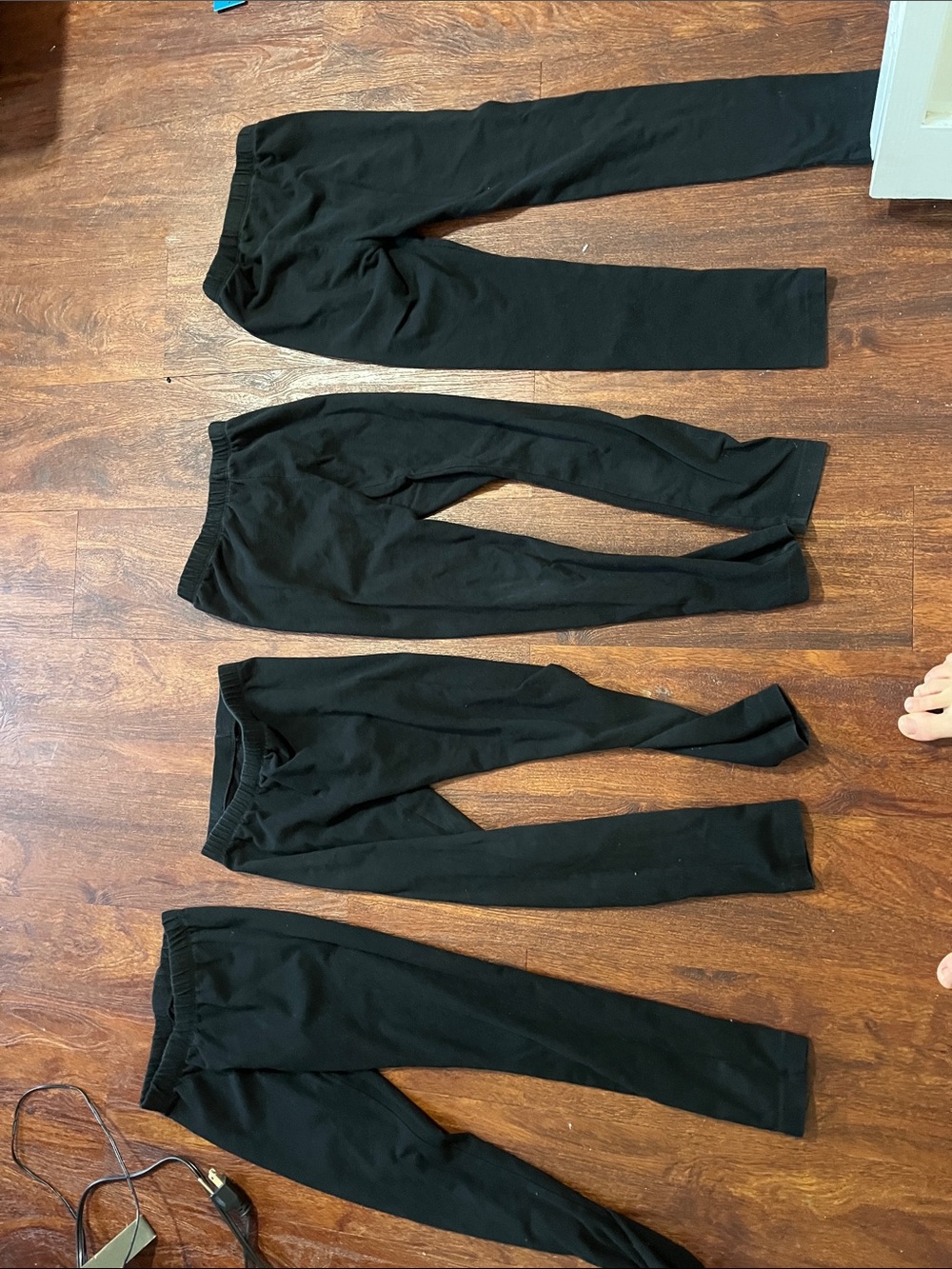 4-Pack Black Elastic Waist Leggings